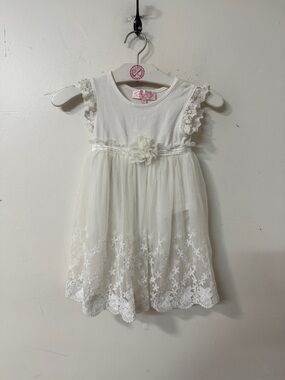 Popatu Ivory Lace Tulle Dress for Girls